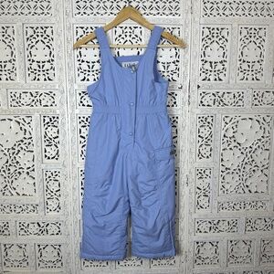 L.L. Bean Kids Insulated Waterproof SnowSuit Fleece Lined Girls 5/6 Light Blue
